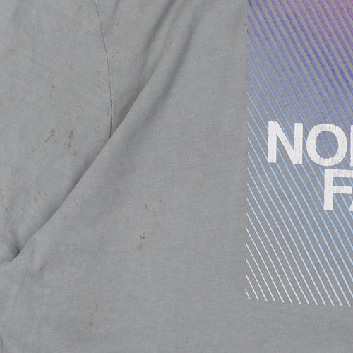 The North Face Men's Grey Cotton Logo T-Shirt L