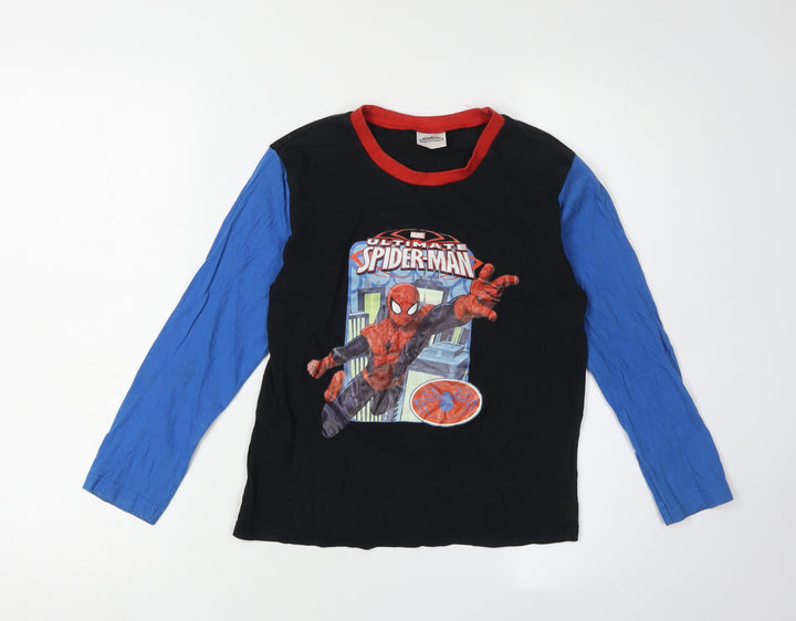 Marvel Boys Spider-Man Long Sleeve T-Shirt, 9-10 Years, Black & Blue