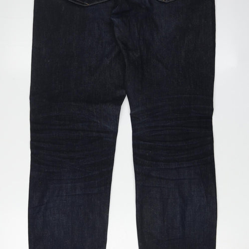 White Stuff Men's Blue 32R Straight Distressed Jeans