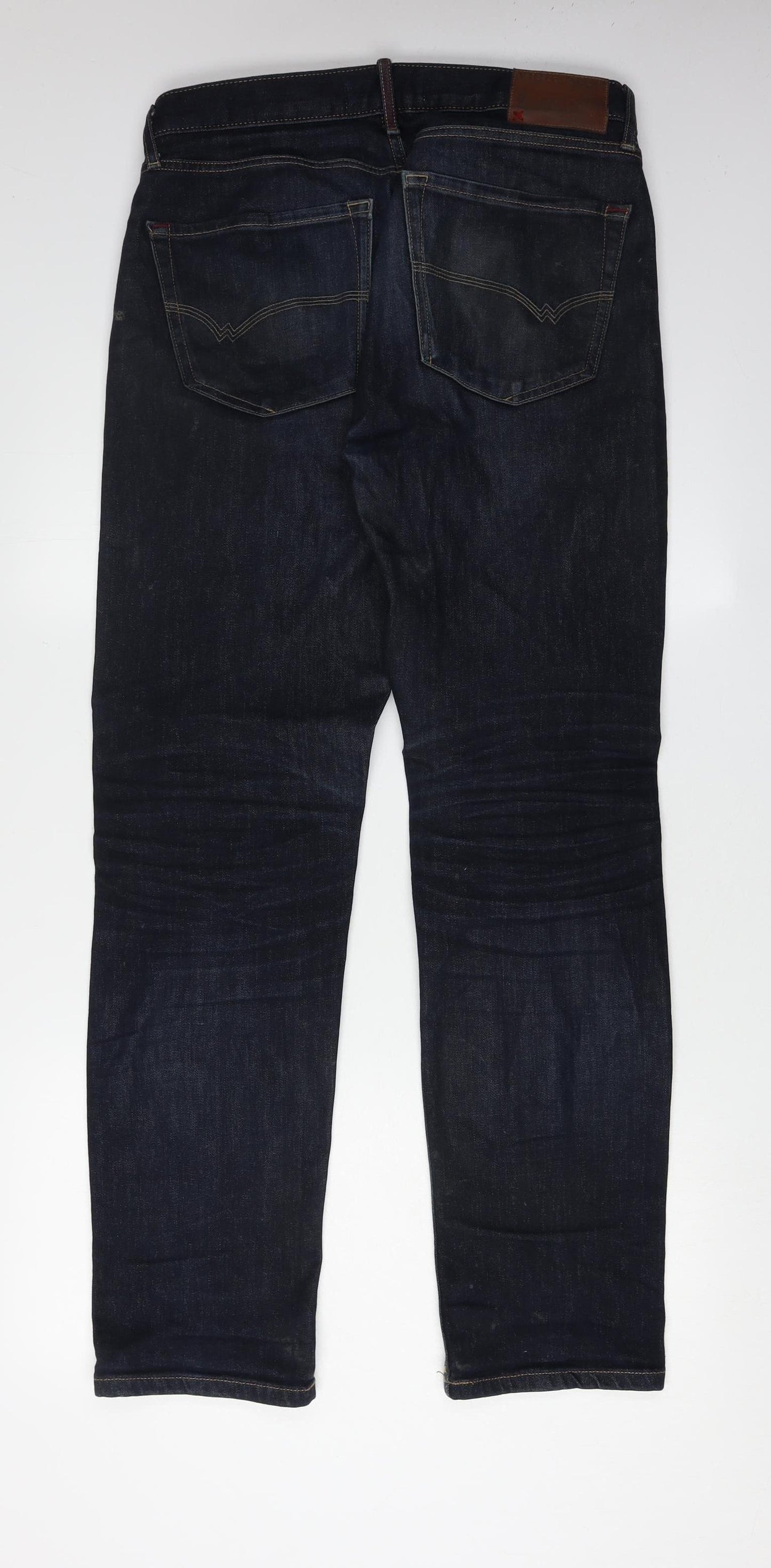 White Stuff Men's Blue 32R Straight Distressed Jeans