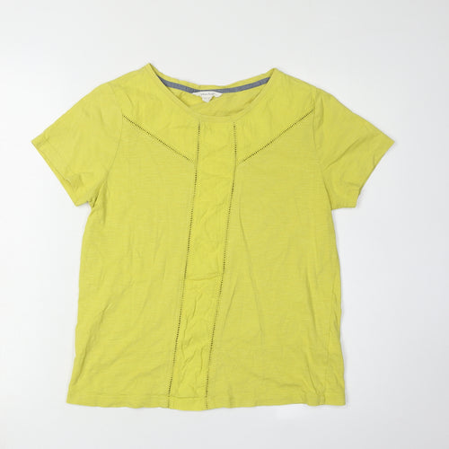 White Stuff Women's Yellow Basic T-Shirt UK 10