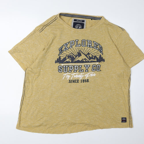 Deluxe Men's Gold 2XL Graphic Print T-Shirt