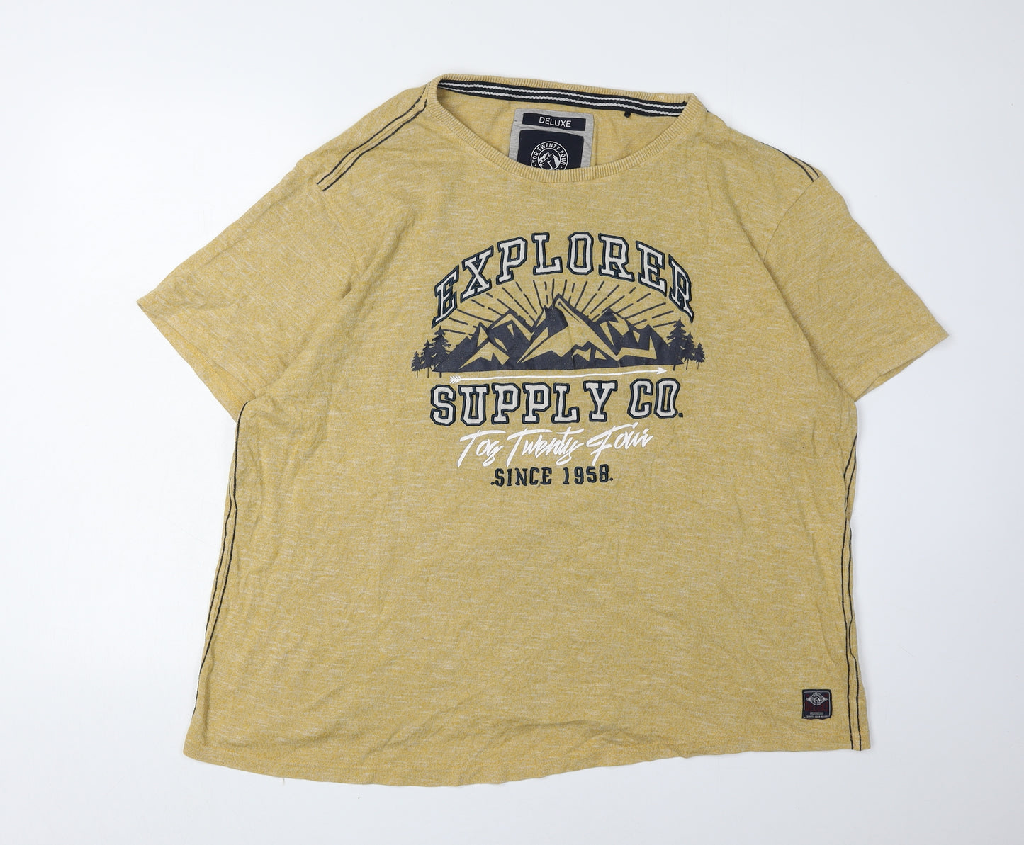 Deluxe Men's Gold 2XL Graphic Print T-Shirt