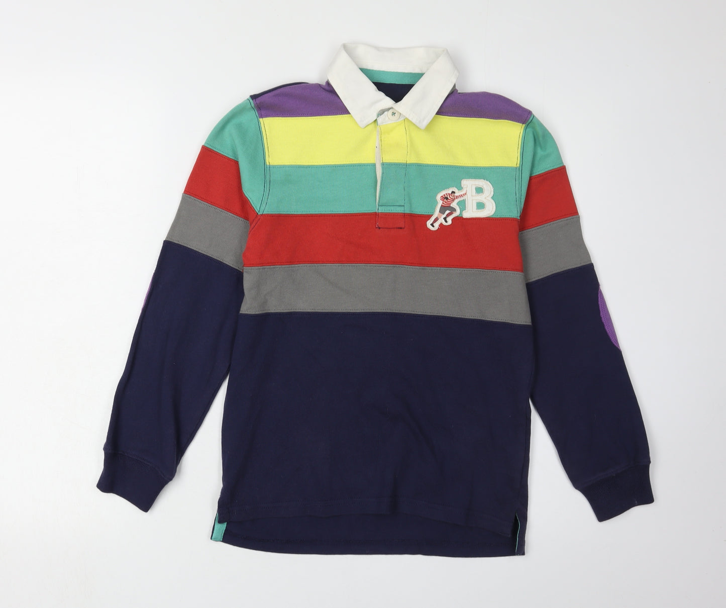 Mini Boden Boys Multicoloured Striped Polo Shirt 9-10 Years