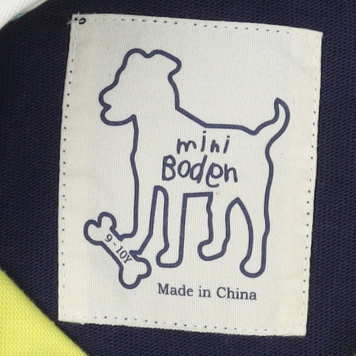 Mini Boden Boys Multicoloured Striped Polo Shirt 9-10 Years