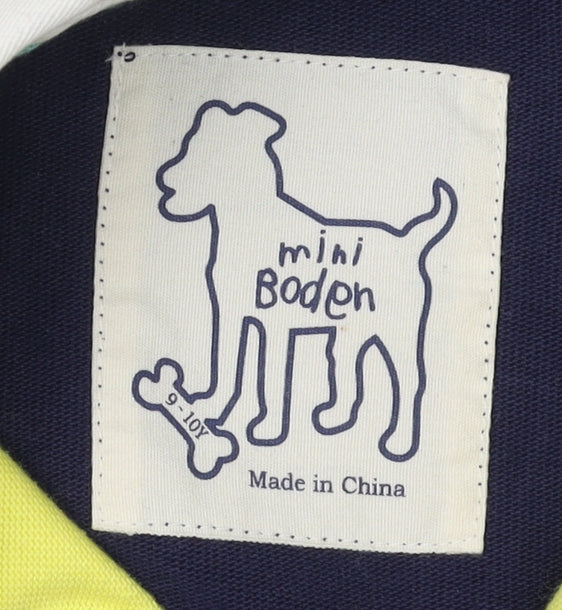 Mini Boden Boys Multicoloured Striped Polo Shirt 9-10 Years