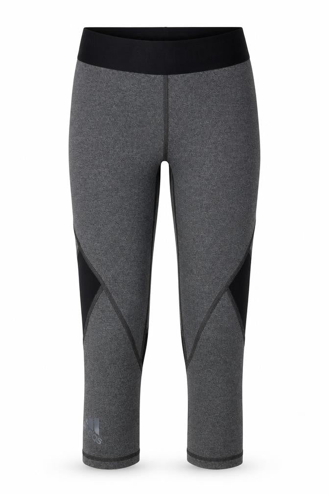 Front view of Adidas Women's Grey Cropped Leggings S - Athleisure Style