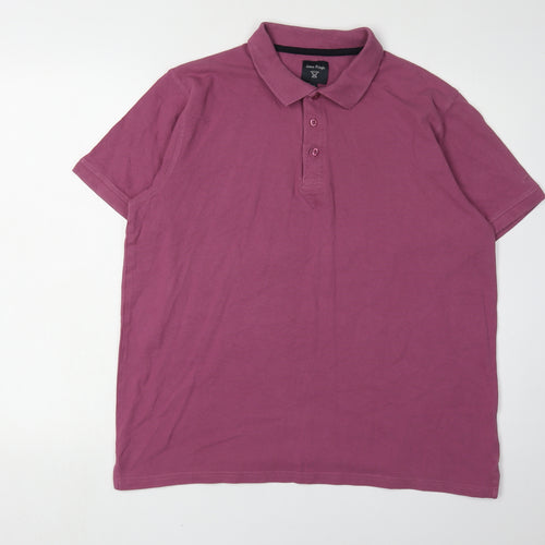 James Pringle Men's Purple Polo Shirt Size M