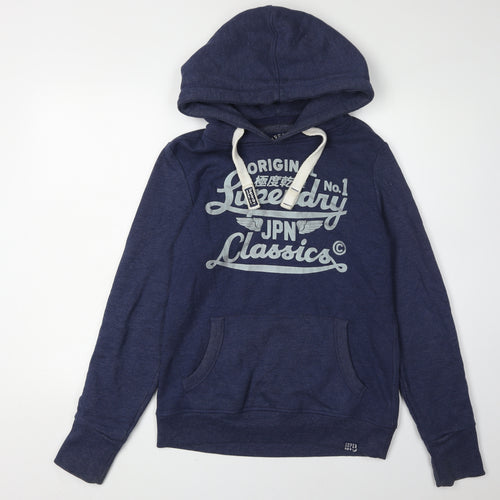 Superdry Women's Blue Hoodie, Medium, Classic Fit