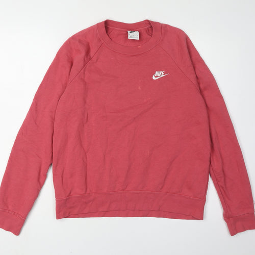 Nike Red Unisex Sweatshirt, M, Casual Logo Sportswear