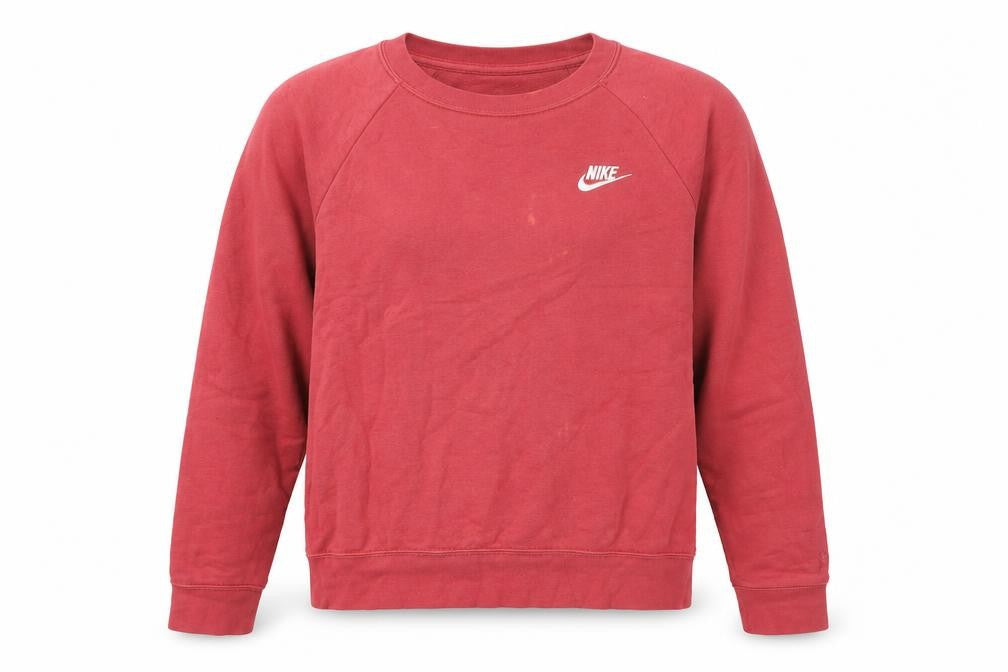 Front view of Nike Red unisex sweatshirt, m, casual logo sportswear