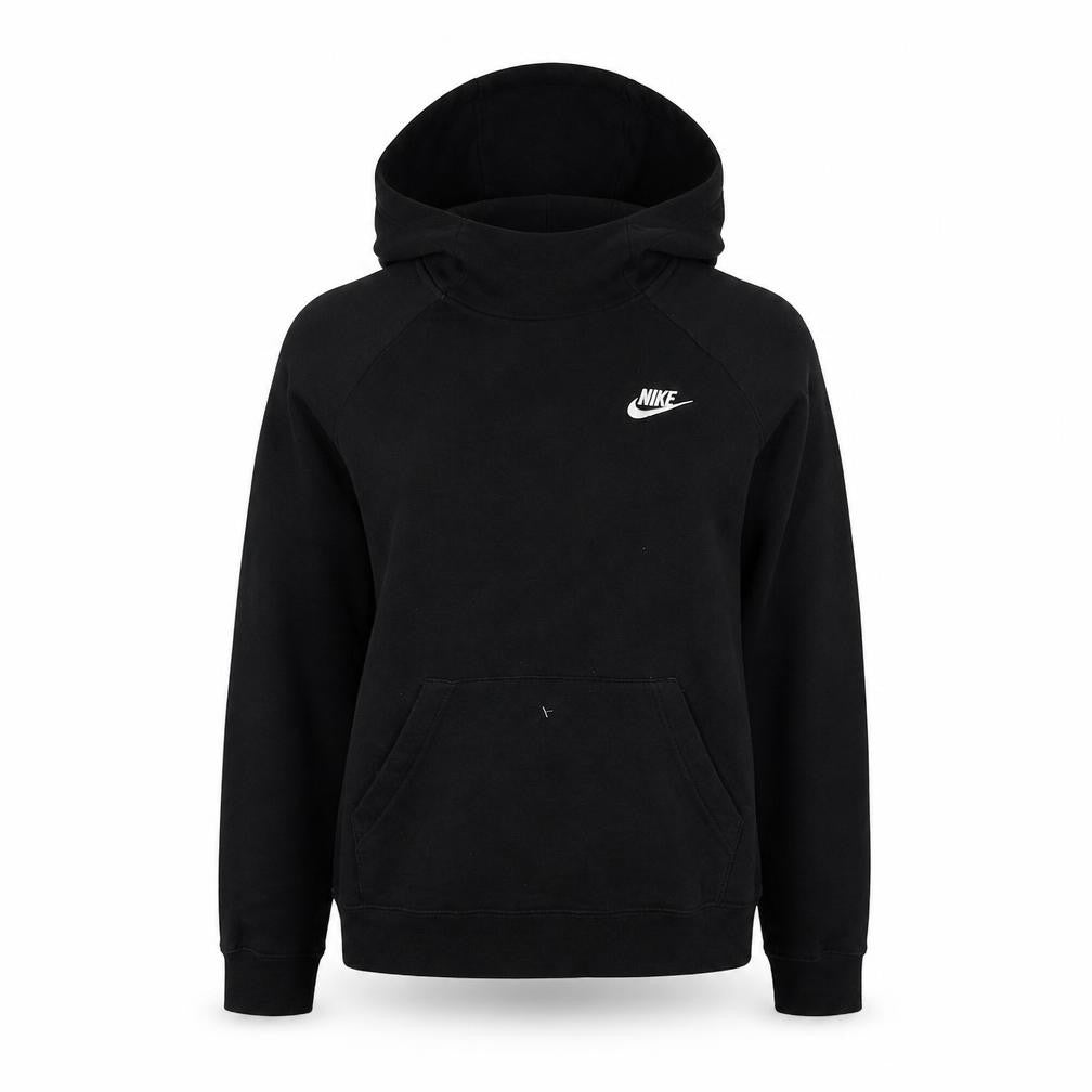Front view of Nike unisex black pullover hoodie, size S