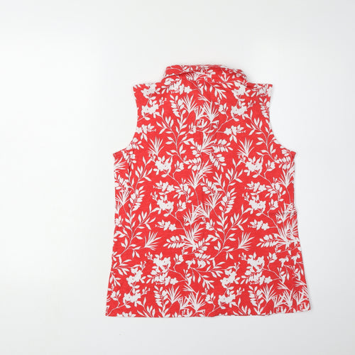 Laura Ashley Women's Red Floral Blouse Size 8