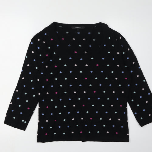 Jaeger Women's Black Polka Dot Pullover Jumper Size M