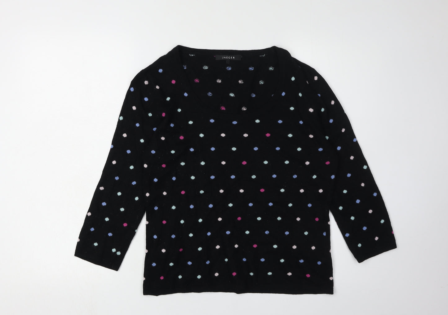 Jaeger Women's Black Polka Dot Pullover Jumper Size M
