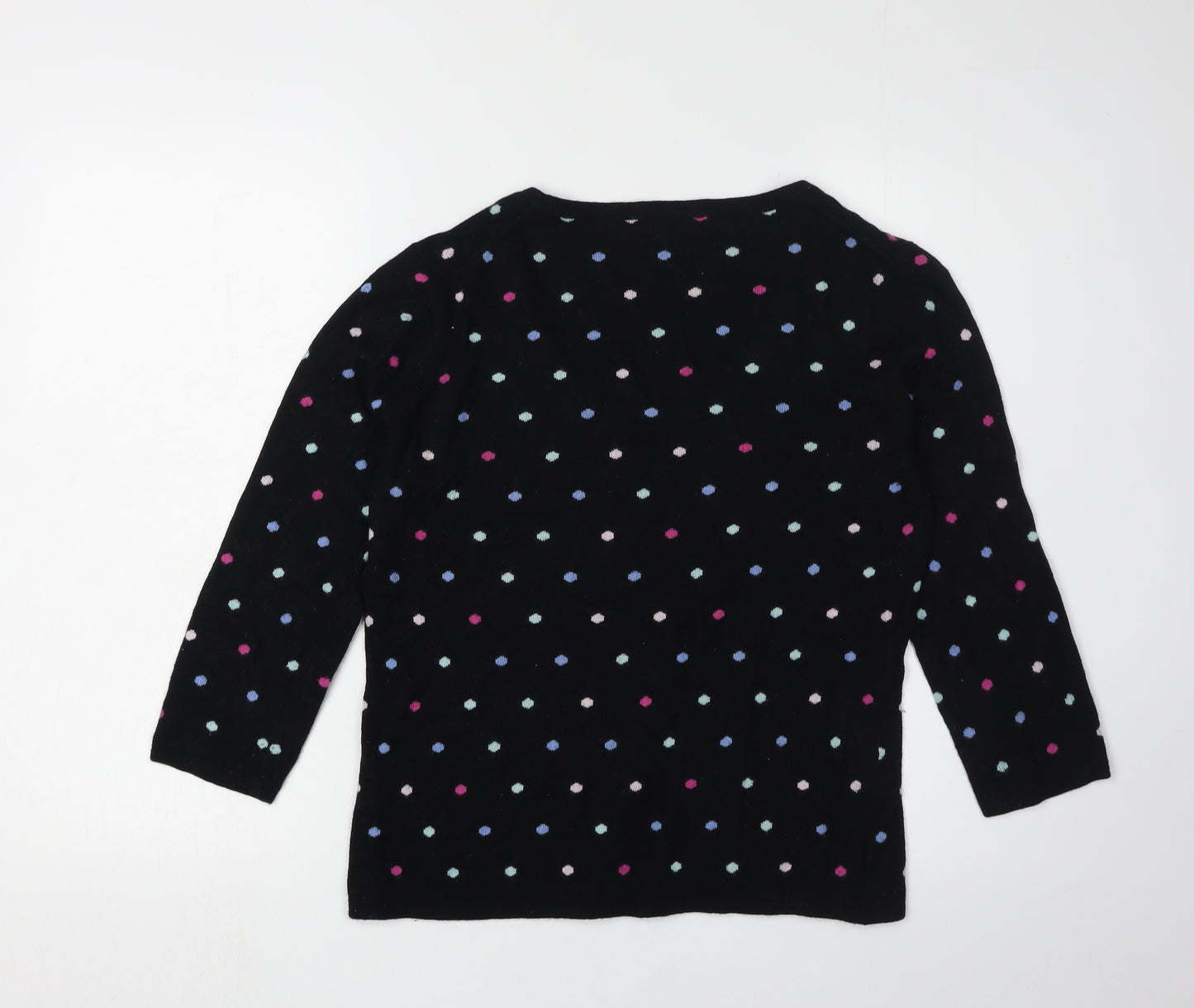 Jaeger Women's Black Polka Dot Pullover Jumper Size M