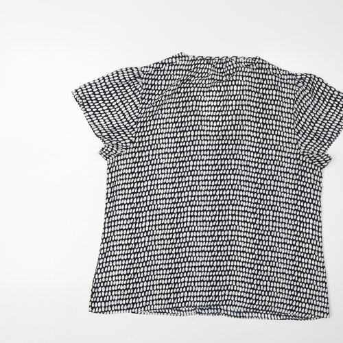 DKNY Women's Black & White Geometric Blouse