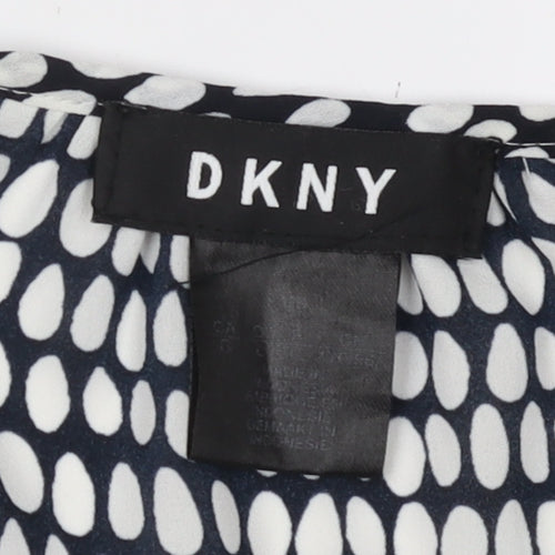 DKNY Women's Black & White Geometric Blouse