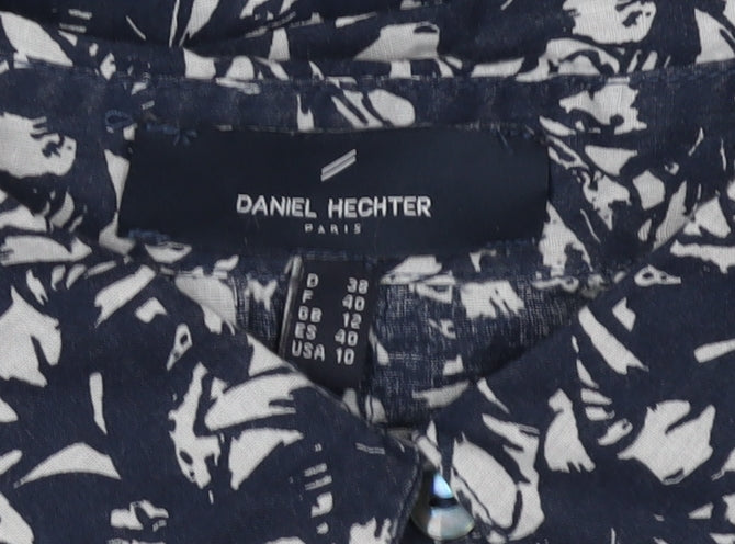 Daniel Hechter Women's Blue Floral Button-Up Shirt Size 10