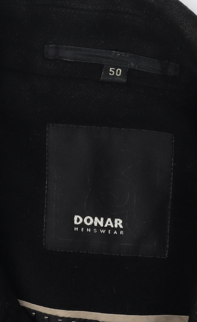 Donar Menswear Black Wool Yak Mid-Length Coat 22