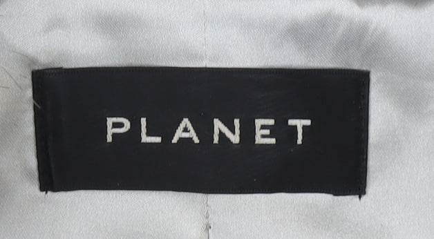 Planet Women's Grey Fur Trim Tweed Jacket Size 14