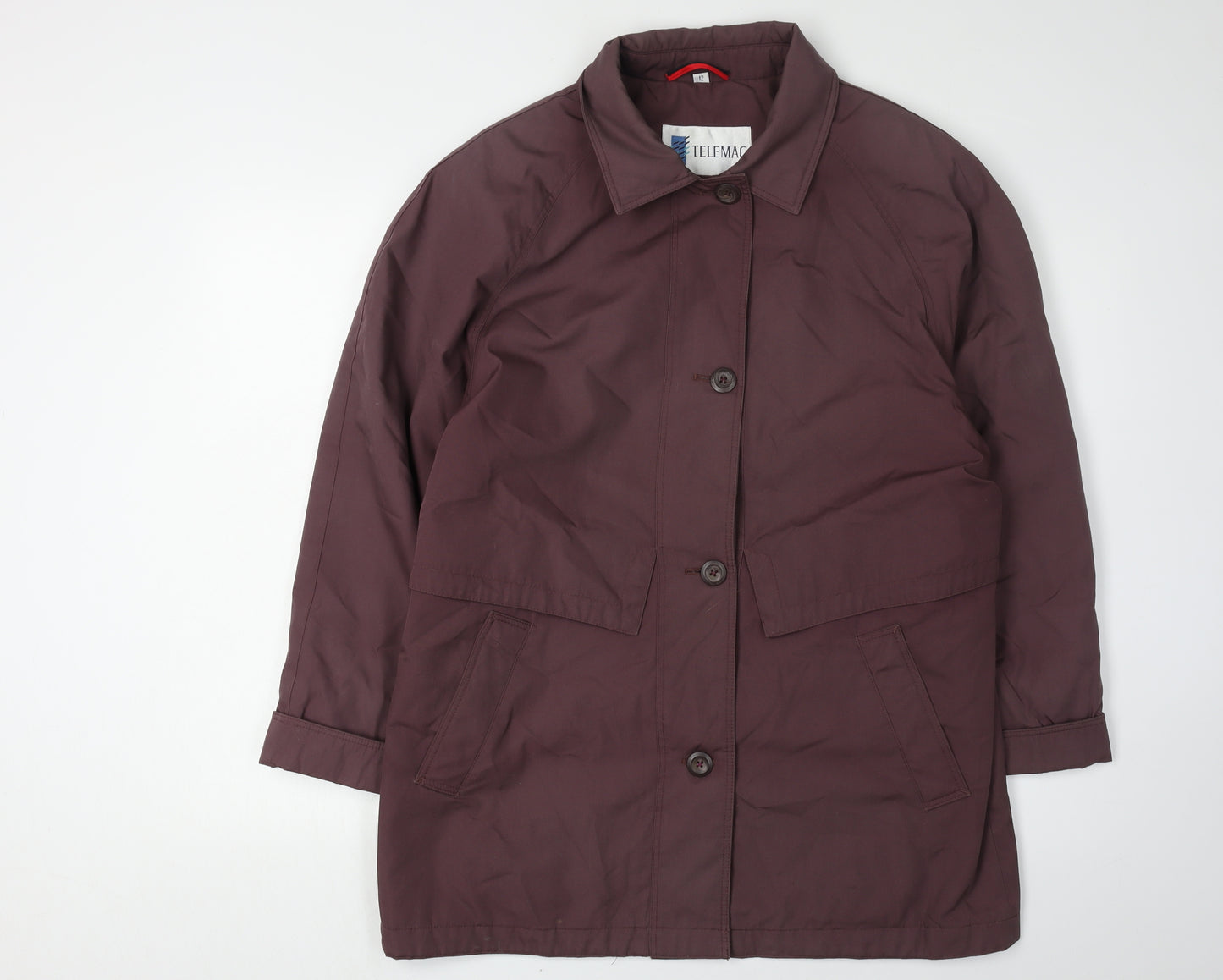 Telemac Women's Brown Mid-Length Overcoat Size 12