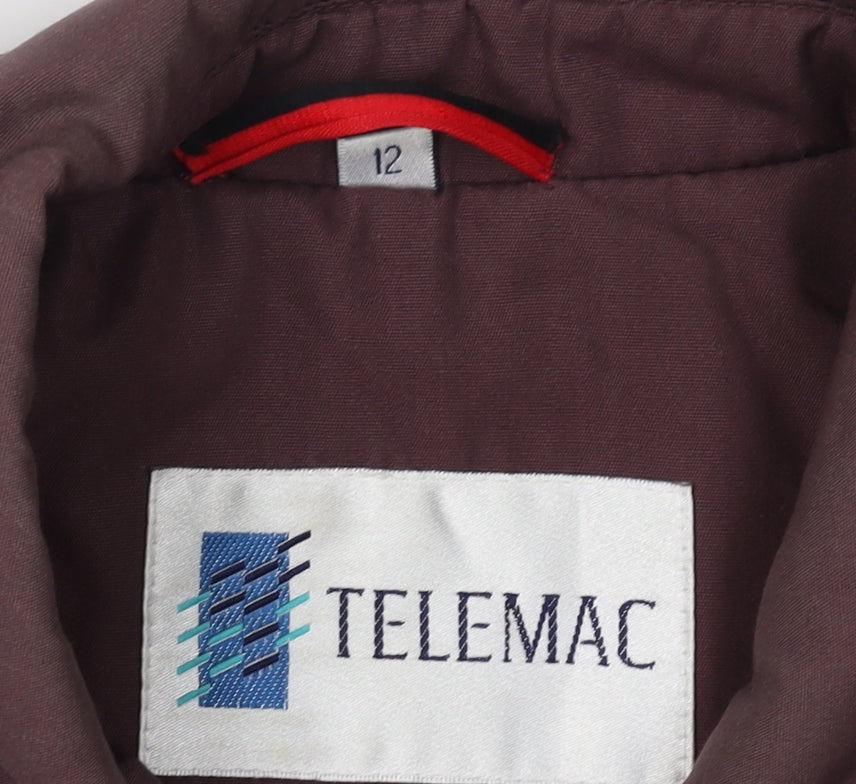 Telemac Women's Brown Mid-Length Overcoat Size 12