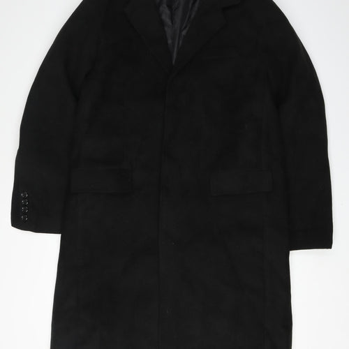 Benibos Black Unisex Long Wool Blend Coat L