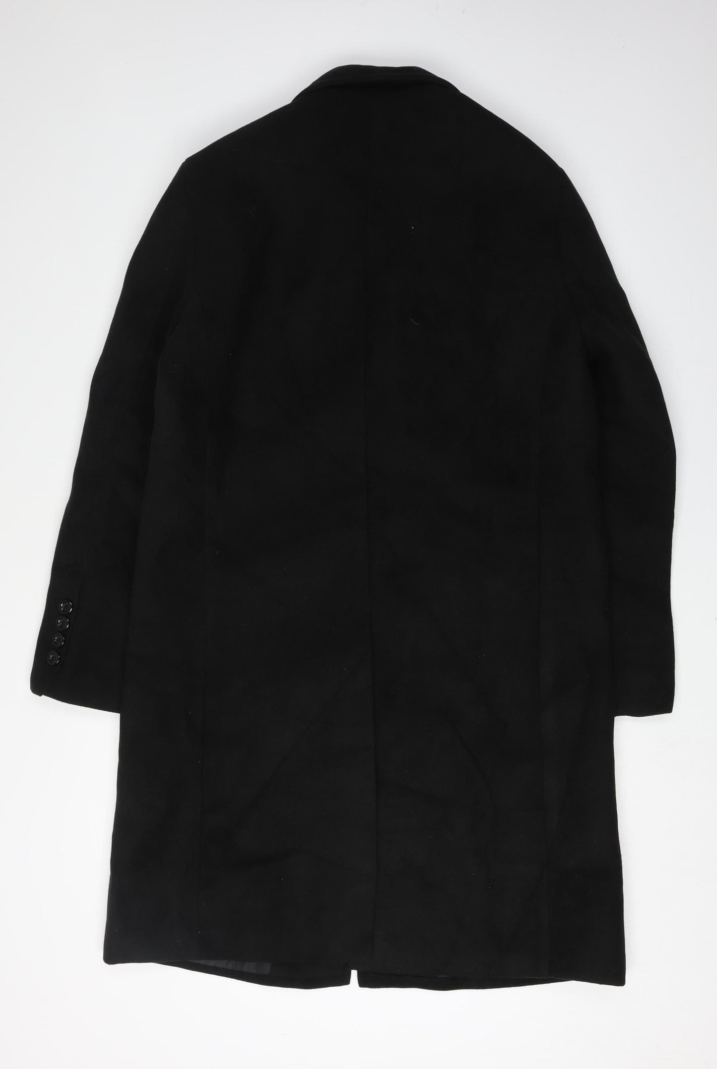 Benibos Black Unisex Long Wool Blend Coat L