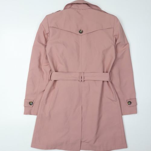 Marks and Spencer Women's Pink Trench Coat Size 10 Belted