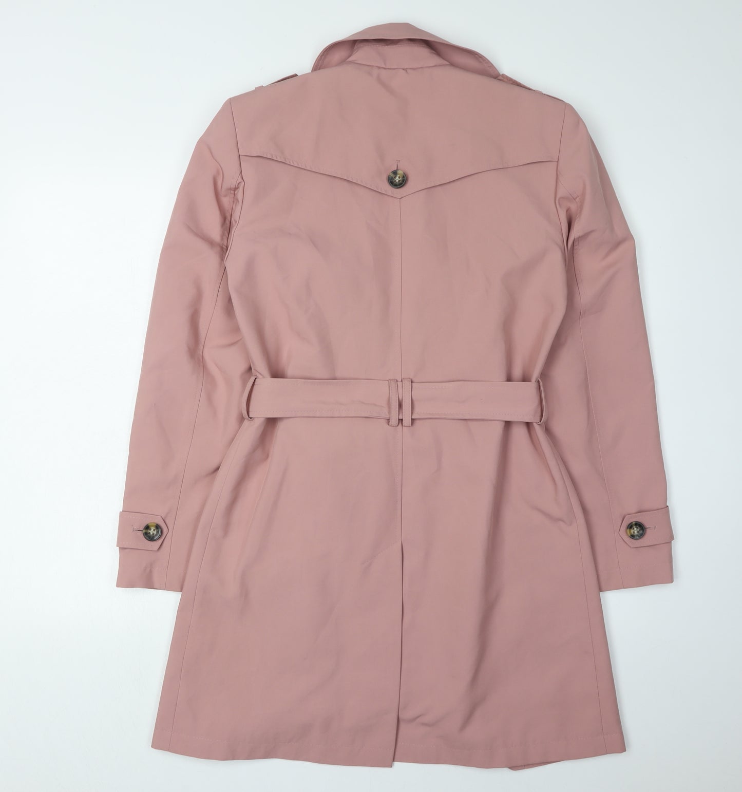 Marks and Spencer Women's Pink Trench Coat Size 10 Belted