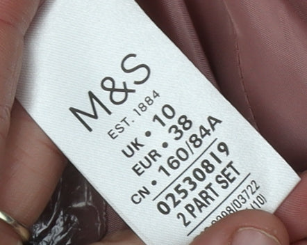 Marks and Spencer Women's Pink Trench Coat Size 10 Belted