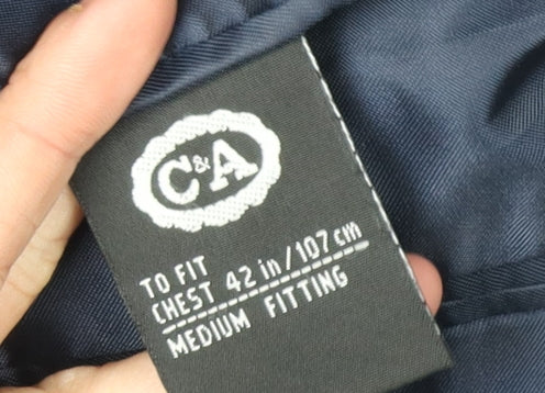 C&A Men's Black Suit Jacket, Medium, Classic Fit