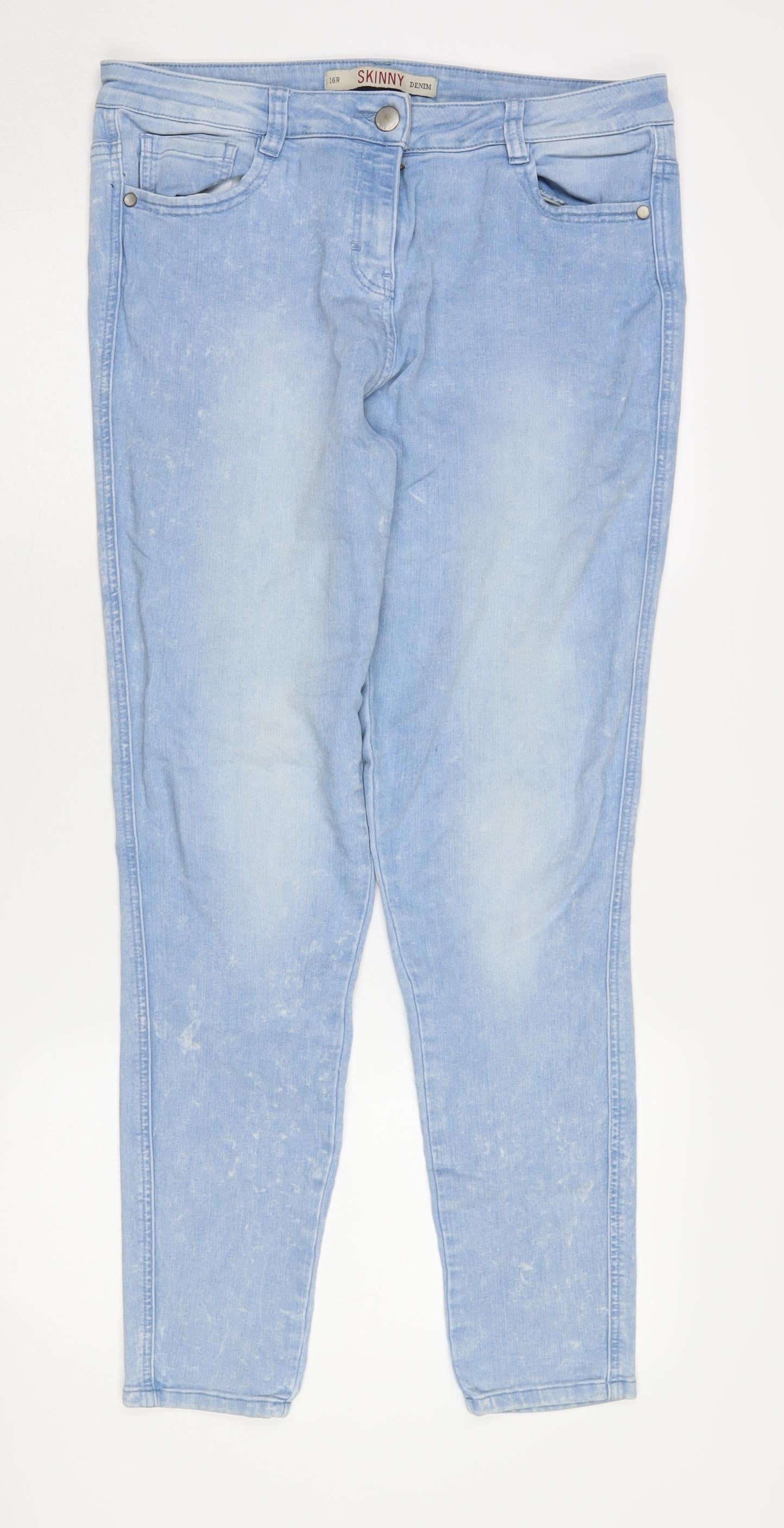 Next Women's Blue Skinny Jeans Size 16 - Excellent Condition