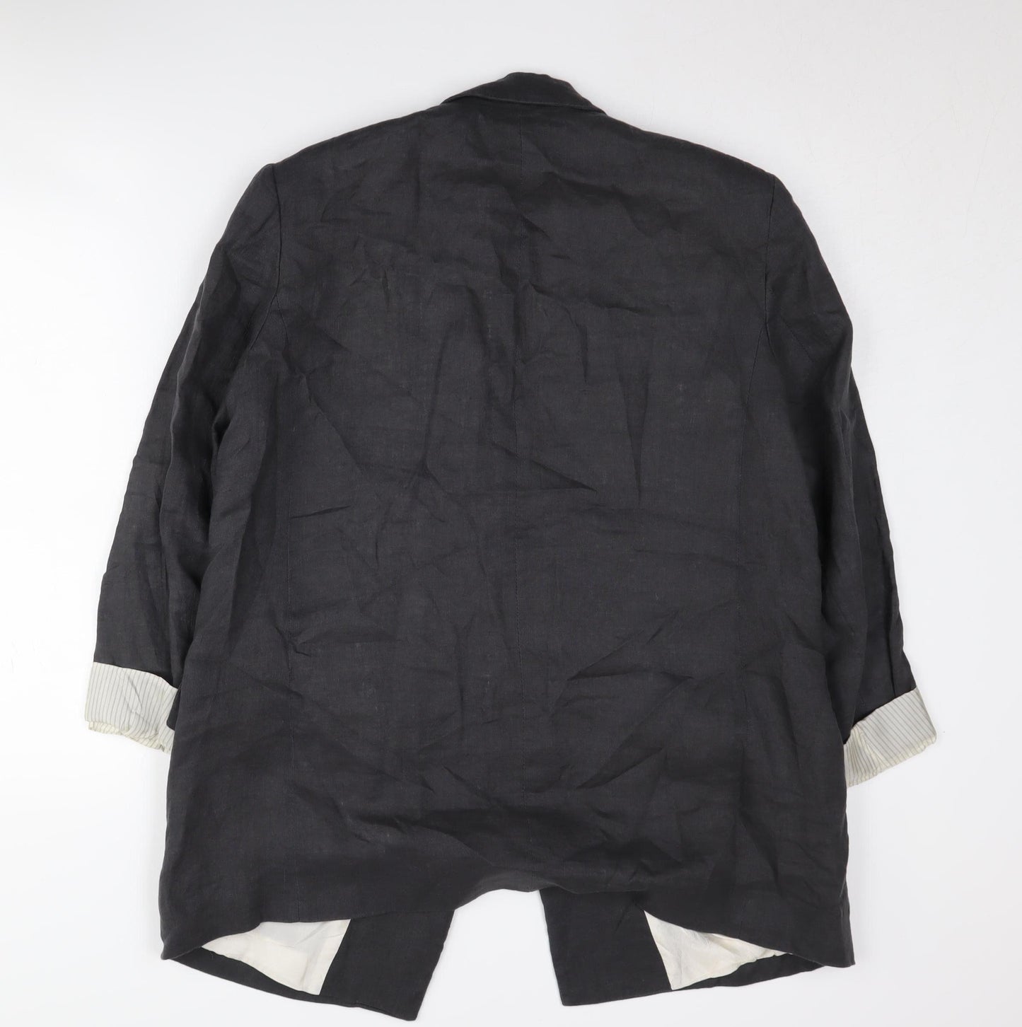 Zara Women's Black Linen Blazer Size 12