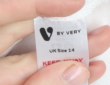 Very Women's White Polka Dot Long Sleeve Dress