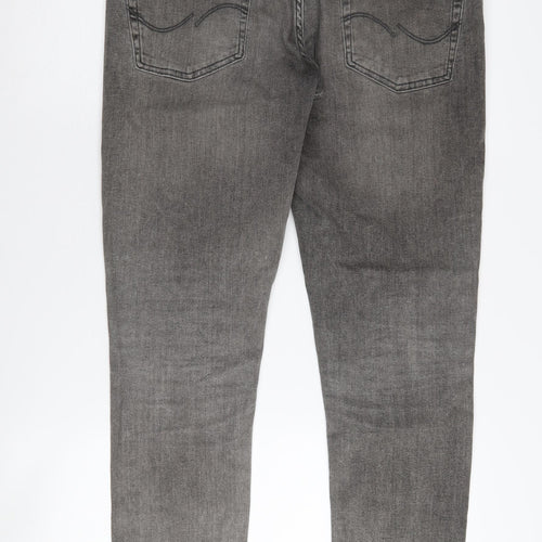 Jack & Jones Men's Grey Skinny Jeans, Size 32, Stylish Stretch