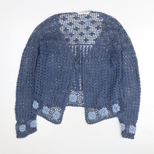 Dorothy Perkins Women's Blue Crochet Cardigan M