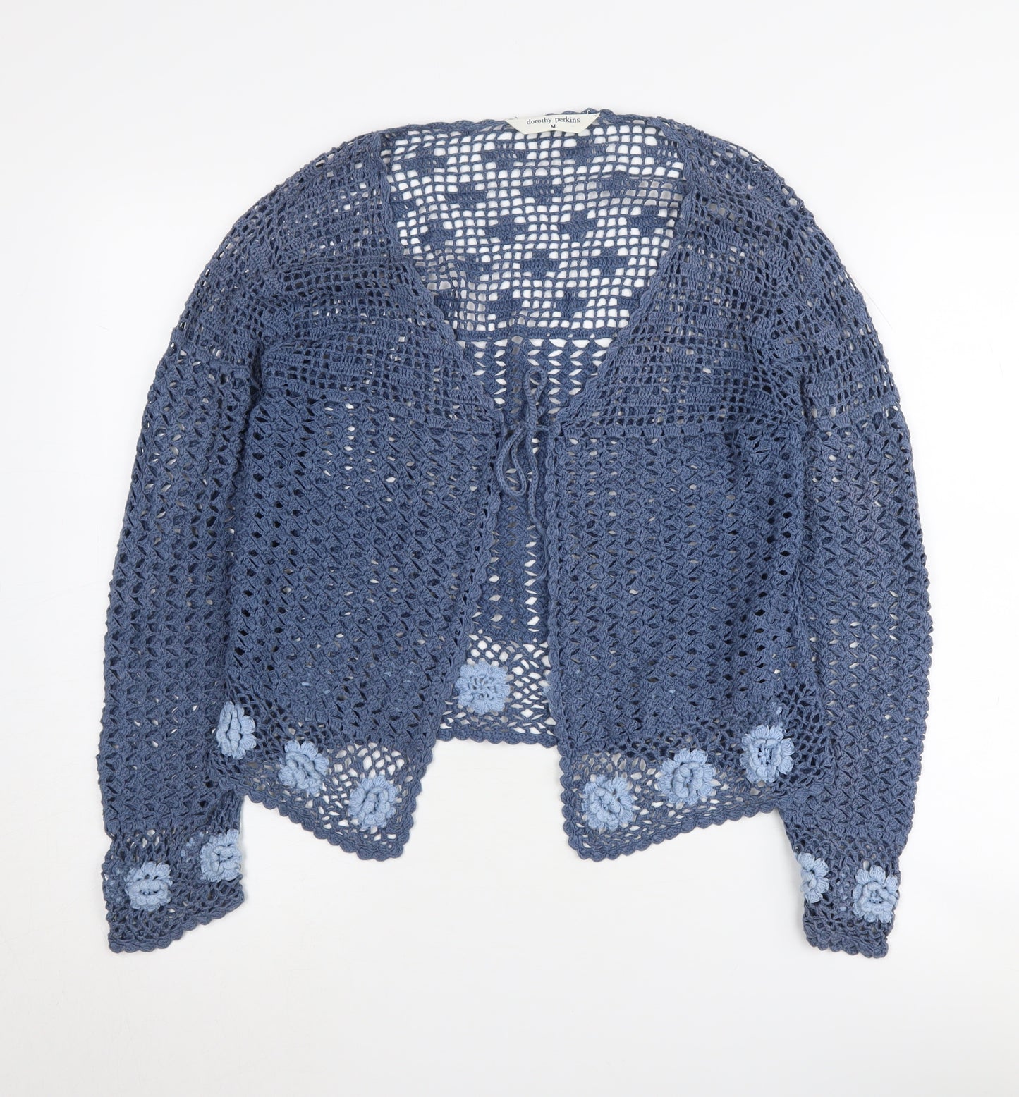 Dorothy Perkins Women's Blue Crochet Cardigan M