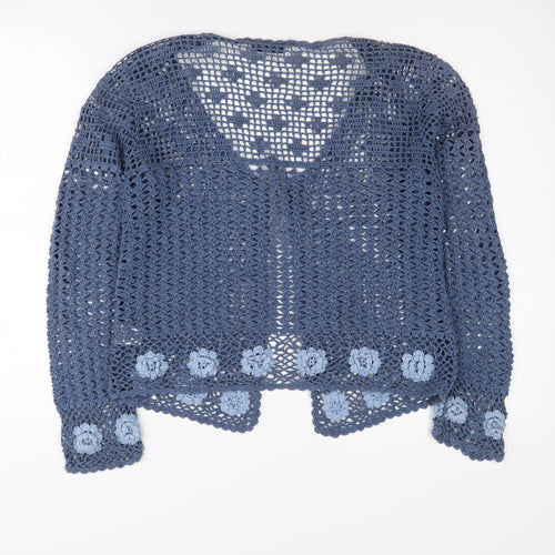 Dorothy Perkins Women's Blue Crochet Cardigan M