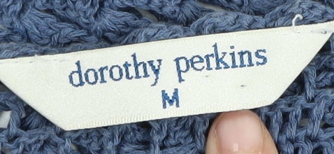 Dorothy Perkins Women's Blue Crochet Cardigan M