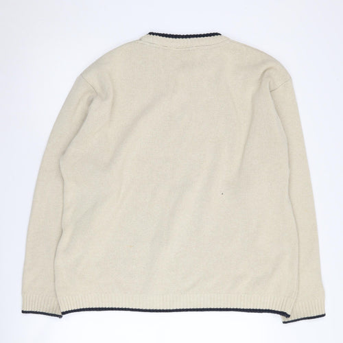 Henri Lloyd Men's Beige XL Pullover Jumper, Logo Accent