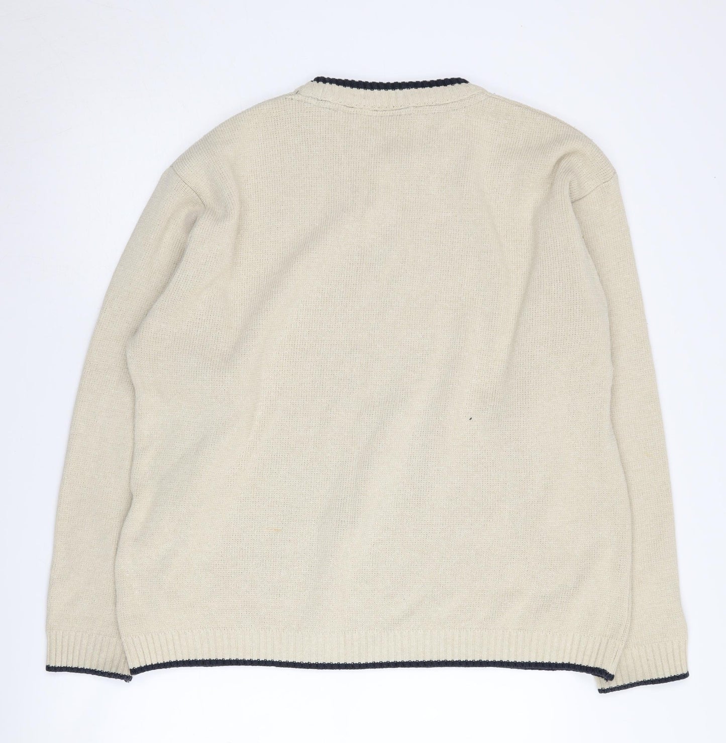 Henri Lloyd Men's Beige XL Pullover Jumper, Logo Accent