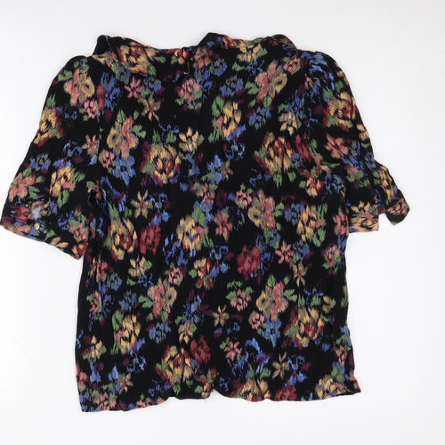 Zara Women's Multicoloured Floral Button-Up Shirt