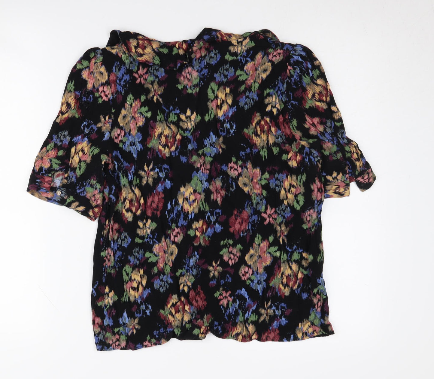 Zara Women's Multicoloured Floral Button-Up Shirt