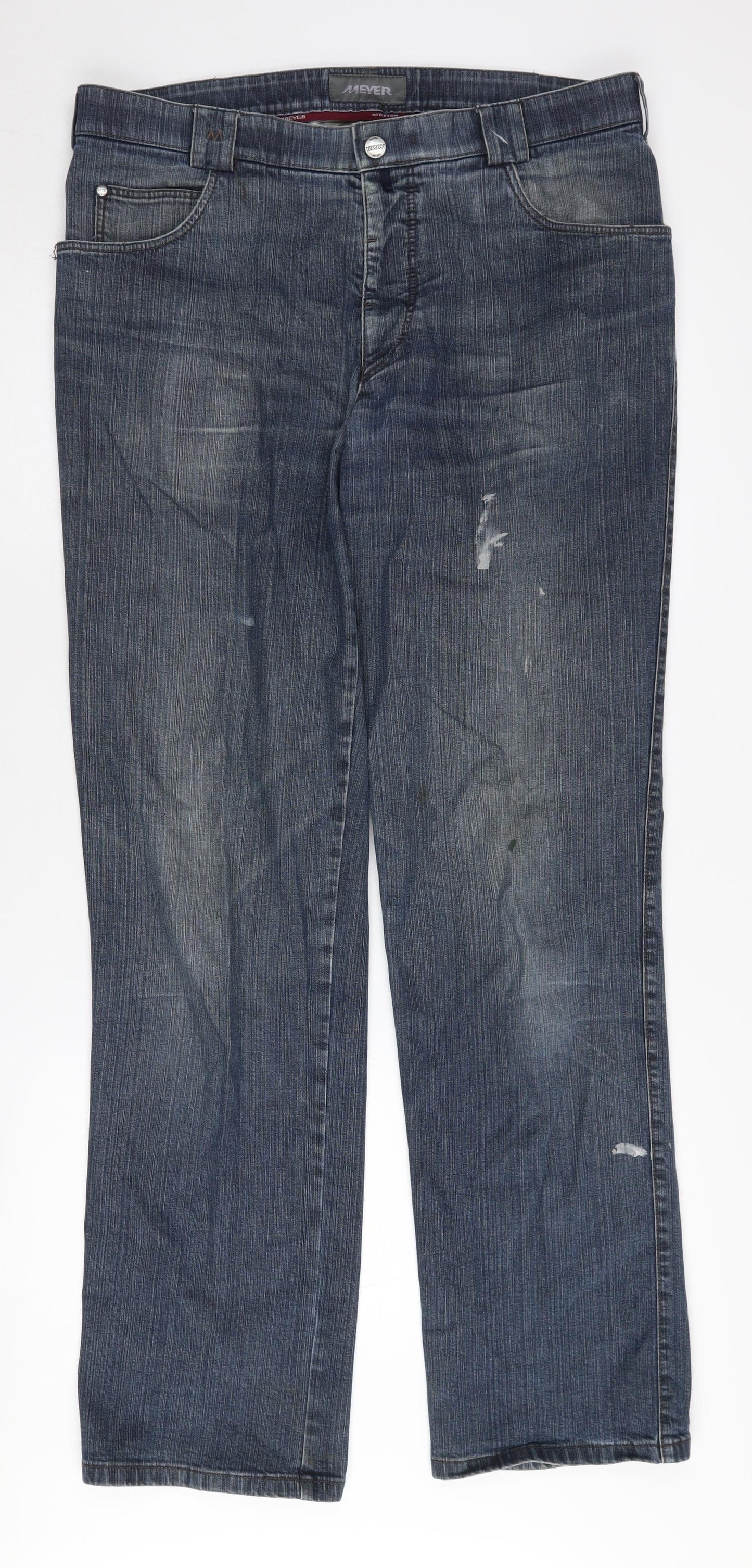 Meyer Men's Blue Straight Jeans Size 36 Regular Fit