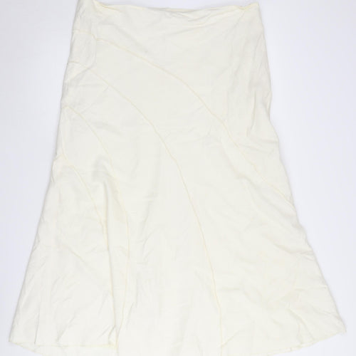 BHS Women's Ivory A-Line Skirt Size 16
