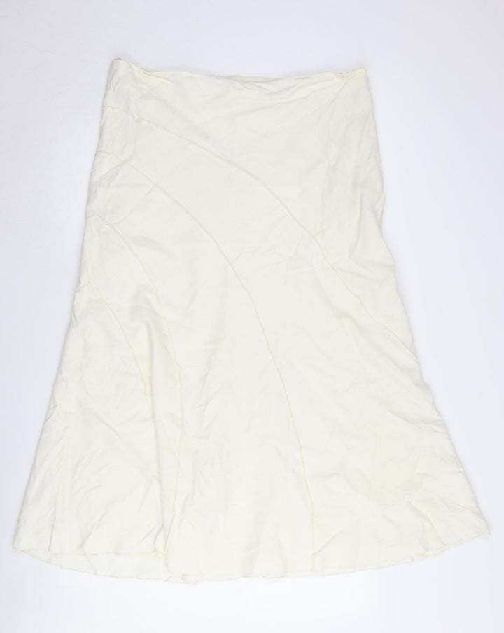 BHS Women's Ivory A-Line Skirt Size 16