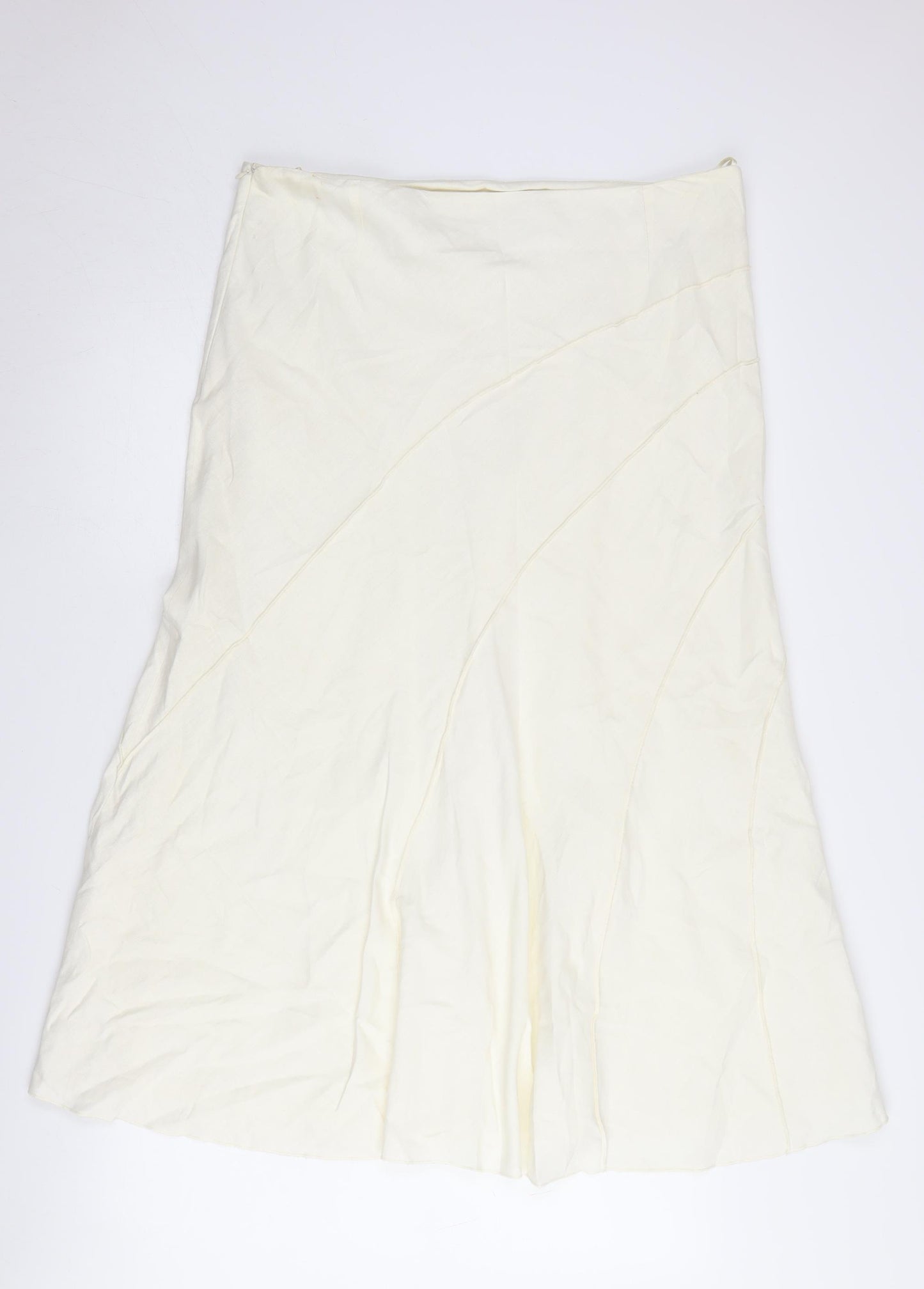 BHS Women's Ivory A-Line Skirt Size 16