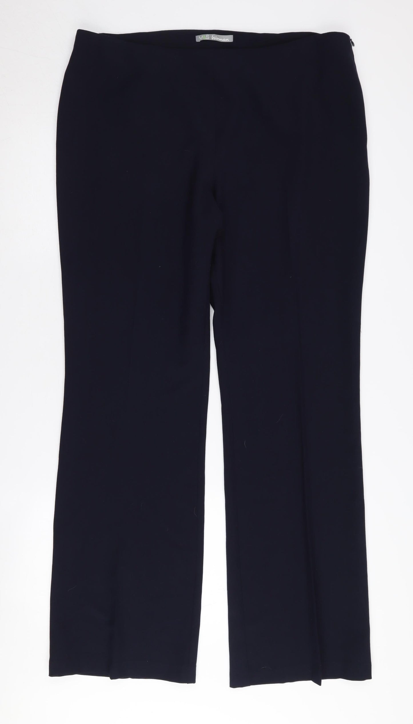Marks and Spencer Women's Black Straight Trousers Size 16